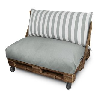 Happers Happers - Coj&iacute;n Para Palets Toldotex Gris Set: Asiento 120x80x20 (liso) + Respaldo 120x45x25 (rayado) Gris