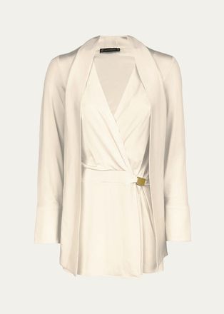 Vix Rosalie Surplice-Neck Mini Dress