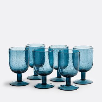 La Redoute Interieurs Set van 6 glazen op voet in bubbelglas, Faraji