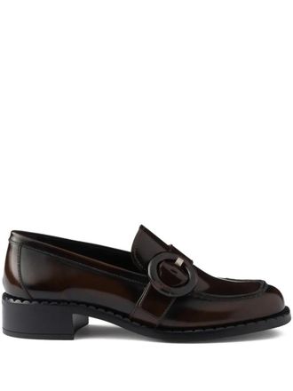 Prada Brushed Fum&eacute; Leather Loafers Shoes