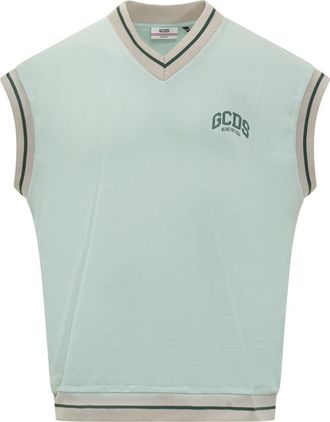 GCDS Green Sleeveless Sweaters