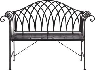 Beliani Banco de jard&iacute;n 130 cm metal negro
