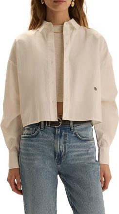 Favorite Daughter The Next Chapter Cropped Button-Down Shirt in White at Nordstrom, Size X-Large
