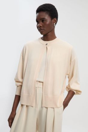 Karen Millen Womens Cashmere Wool Blend Knit Cardigan - Cream - Size X-Small