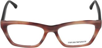 Emporio Armani Glasses, female, Brown, 53 MM, Striped Brown Eyeglasses Model 0Ea3186