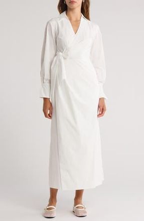 SIMKHAI Briar Wrap Midi Dress in White at Nordstrom Rack, Size 0