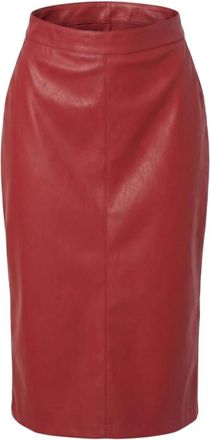Pinko Gerbera Rok - Dames - Kokerrokken - Rood - XS - Leer - Rokken