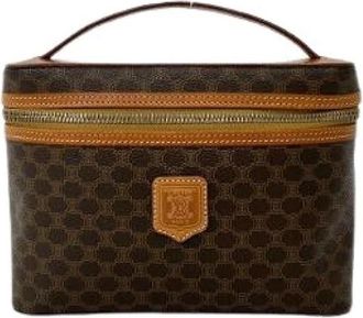Celine Pre-owned Macadam Canvas Leather Handbag - Dames - Vintage Tassen - Bruin - ONE Size - Leer - Vintage