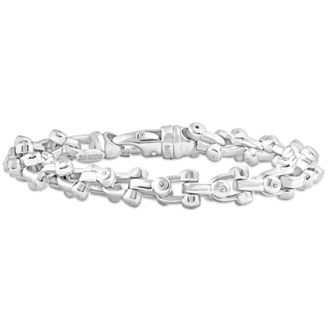 Pompeii3 Mens Polished Steel Clasp 9.5mm Flexible Link 8.5 Bracelet