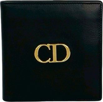 Dior Black Leather Wallet (Bi-Fold) (Pre-Owned)