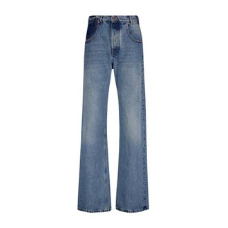 Balmain Straight Fit Jeans, male, Blue, W30, High Waist Wide-Leg Jeans