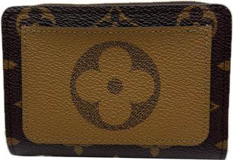 Louis Vuitton Monogram Reverse Beige Brown Coated Canvas Leather Wallet (Bi-Fold) (Pre-Owned)