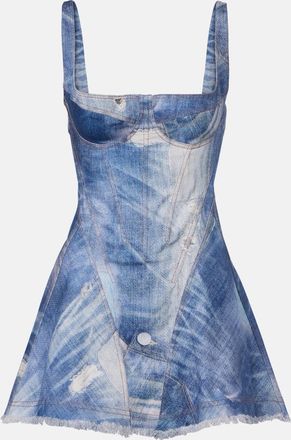 Roberto Cavalli Faded denim minidress