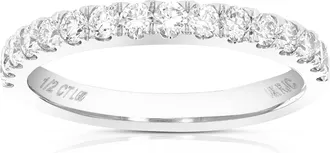 Vir Jewels 1/2 cttw Lab Grown Diamond Wedding Band in 14K White Gold For Women
