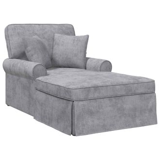 vidaXL Chaise Lounge Con Falda Gris Claro 157 X 91 X 91 Cm Ares Vidaxl