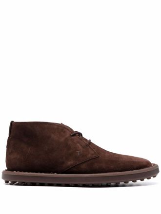 Tod's lace-up suede desert boots - Brown