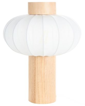 Beliani L&aacute;mpara de mesa madera marr&oacute;n claro