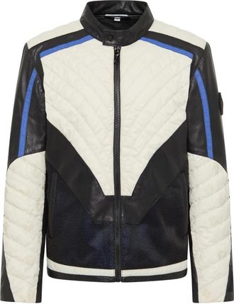 Carlo Colucci Bikerjack met unieke badge - Heren - Zomerjassen - Zwart - M - Leer - Jassen