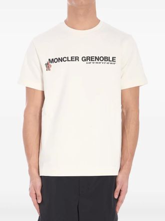 Moncler T-shirt con logo - Toni neutri