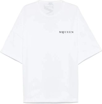 Alexander McQueen Alexander McQueen, T-Shirts, male, White, Size: L Oversized Logo T-Shirt