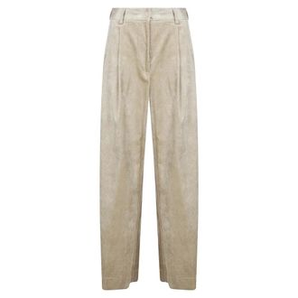 Antonelli Pantalones anchos de terciopelo Palma - Trousers - Mujer - Beige - 2XS