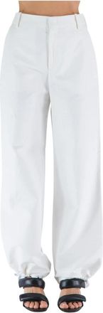 Marni Wijde Pijpen Broek - Dames - Wijde Broeken - Wit - XS - Katoen - Broeken