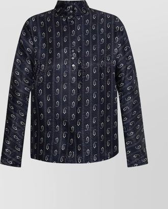 Tory Burch paisley jacquard long-sleeve blouse