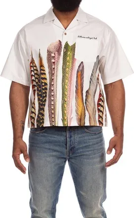 Billionaire Boys Club Flight Short Sleeve Woven Button-Up Shirt in Whisper White at Nordstrom, Size Xx-Large