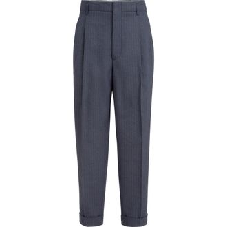 Brunello Cucinelli Chevron trousers in Navy Blue at Nordstrom, Size 46 It