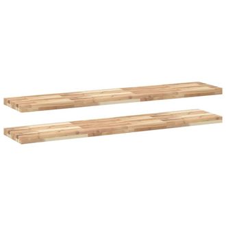 Berkfield Home Floating Shelves 2 pcs 160x30x4 cm Untreated Solid Wood Acacia in Brown | Size: 160 x 30 x 4 cm