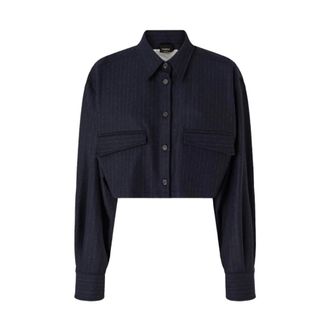 Pinko Pinko - Taurasi overhemd - Dames - Blouses & Shirts - Blauw - Maat: Xs/S Katoen