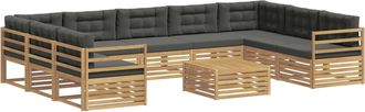 vidaXL Conjunto De Sof&aacute;s De Exterior 10 Uds. Blanco Y Antracita Vidaxl