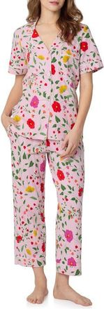Bedhead Pajamas Print Stretch Organic Cotton Crop Pajamas in Sunlit Flora at Nordstrom, Size X-Large