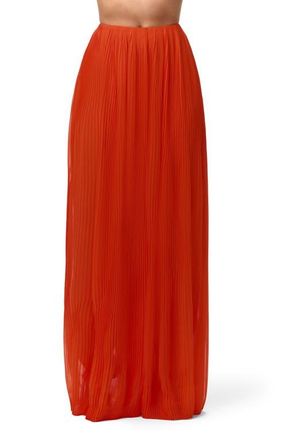 Naked Wardrobe Pliss&eacute; Wide Leg Pants in Tangerine at Nordstrom, Size X-Large