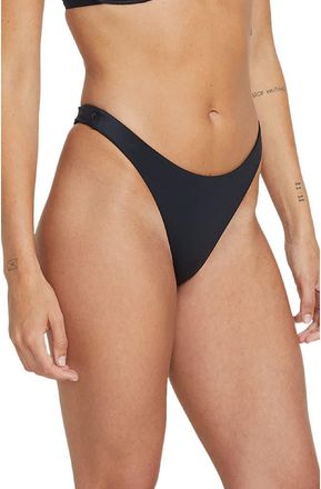 Volcom Simply Seamless Tiny Bikini Bottoms in Black at Nordstrom, Size X-Large