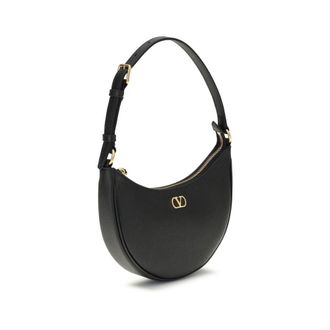 Valentino Garavani Womens Black Calf Leather Bos Taurus Shoulder Bag