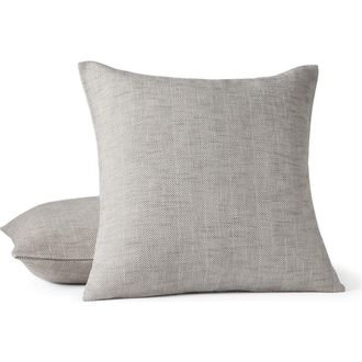 Coyuchi Canyon Organic Cotton Throw Pillow in Graphite Herringbone at Nordstrom