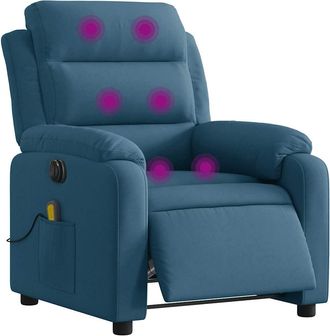 vidaXL Vidaxl - Sill&oacute;n Reclinable De Masaje El&eacute;ctrico Terciopelo Azul