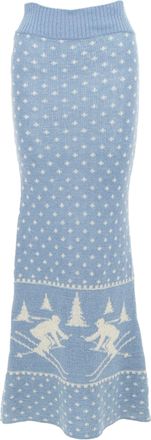 Junya Watanabe Skiier wool intarsia graphic skirt