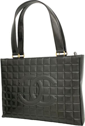 Chanel Black Leather Tote Bag (Pre-Owned)