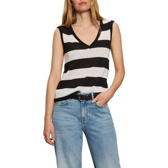 Sanctuary Stripe Sweater Tank in Chalkblac at Nordstrom Rack, Size X-Small