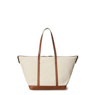 Polo Ralph Lauren Canvas Travel Bag With Leather Profiles