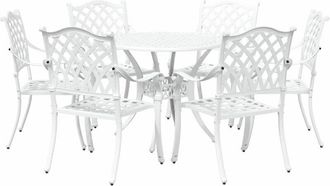 vidaXL Garden Dining Set 7 pcs White Aluminium vidaXL