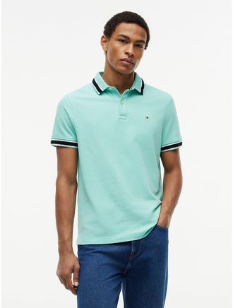 Tommy Hilfiger Mens Regular Fit Tipped Wicking Polo - Green - XXXL