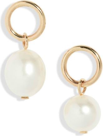 Poppy Finch Mismatched Cultured Pearl Drop Earrings in Gold at Nordstrom
