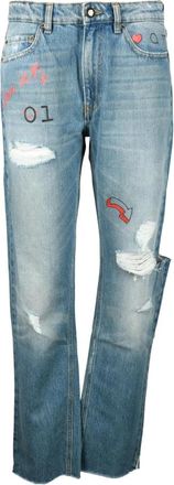 Semicouture Jeans - Dames - Regular Fit Jeans - Blauw - W28 - Katoen - Jeans