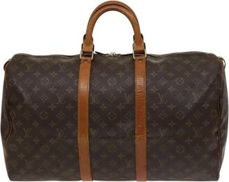 Louis Vuitton Pre-owned Weekend Bags, female, Brown, Size: ONE SIZE Pre-owned Vintage Monogram Keepall Travel Bag