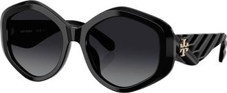 Tory Burch Kira Grey Gradient Polar Geometric Ladies Sunglasses TY7217U 1709T3 55