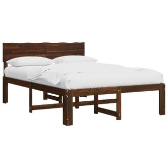 vidaXL Cama Doble Con Cabecero Rostock Marr&oacute;n Oscuro 120 X 190 Cm Vidaxl