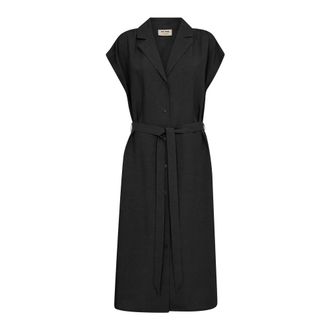 Mos Mosh Shirt Dresses, female, Black, Size: 2XL Elegant Black Dress with Pleats